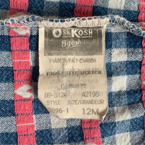Vintage Oshkosh Overalls Heart Pattern Sz 12 Months Made in Canada - Picture 14 of 15
